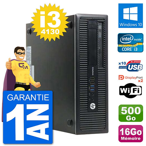 PC HP EliteDesk 800 G1 Core i3-4130 RAM 16Go Disque Dur 500Go Windows 10 Wifi · Occasion