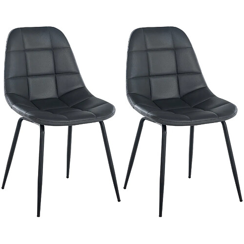 Non Lot de 2 chaises Tom simili cuir