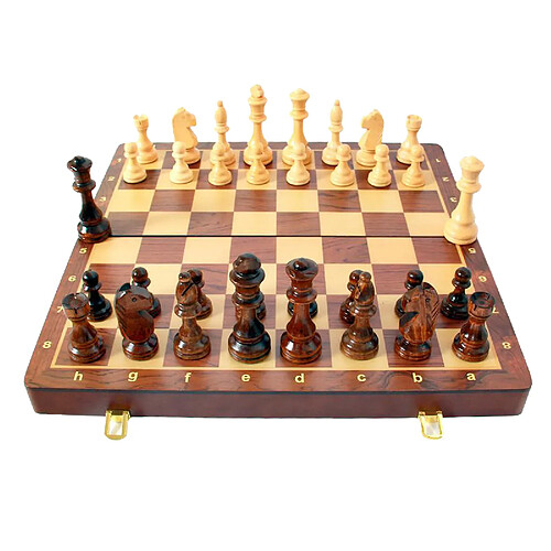 Jeu D'échecs En Bois Pliable Pliable Fait Main échiquier 45cm avec étui de Rangement