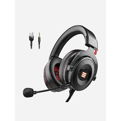 Chrono Casque Gamer Xbox One,Casque Gaming avec Port USB et 3,5 mm, Casque PS4 avec Son Surround 7.1, Casque PC avec Microphone Antibruit et Lumière LED, Casque Audio pour PS4 PC Xbox One Mac