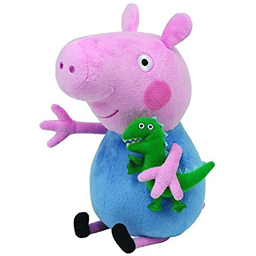 Ty Peppa Pig - Peppa le cochon - Peppa Large - George - Peluche - 28 cm