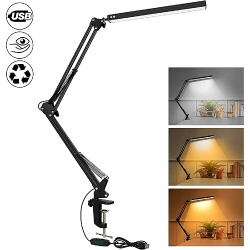 Vendos85 Lampe de Bureau LED avec clip noir