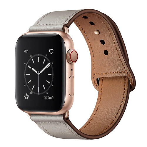 Wewoo Pour Apple Watch 3/2/1 Génération 42 mm Bracelet en cuir à boucle universelle blanc ivoire