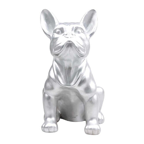 Stoobz Chien bouledogue français coloré 37 x 25 x 22 cm argent.