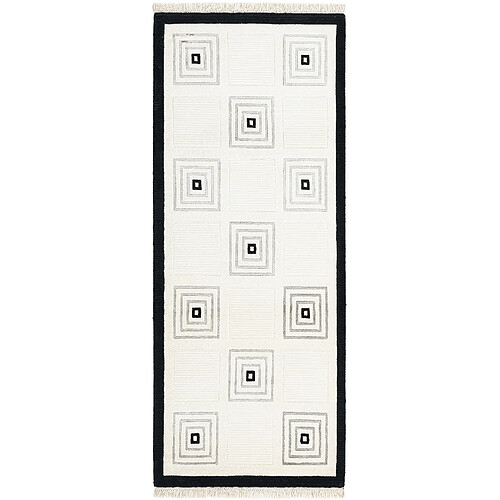 Vidal Tapis de couloir en laine 196x81 beige Darya