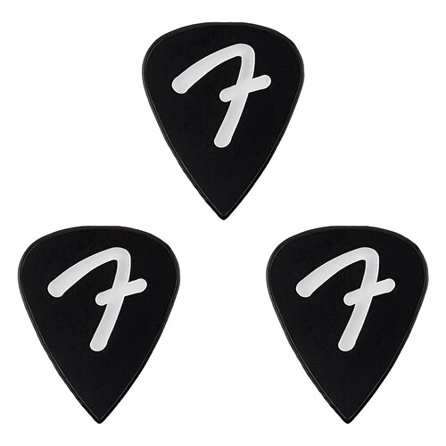 F Grip 351 Picks, Black, Lot de 3 Fender