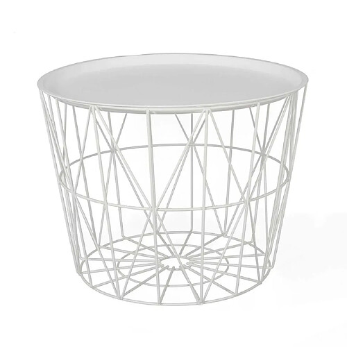 The Home Deco Factory Table filaire en métal blanc 50 cm.