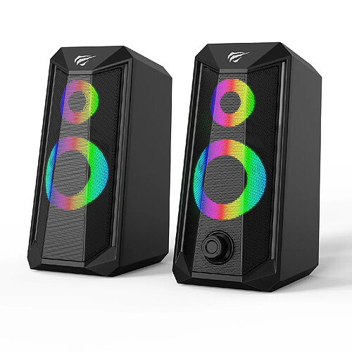 Haut-parleurs d'Ordinateur HAVIT SK202 2.0 RGB - Noir