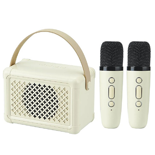 Yonis Mini Enceinte Bluetooth Karaoke Double Micro Haut Parleur Son Hifi Bluetooth 5.0 Portable