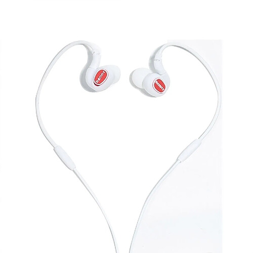 Wewoo Casque Sport blanc pour iPhone, Samsung, HTC, Sony et autres smartphones 3.5mm intra-auriculaires écouteurs stéréo avec micro,