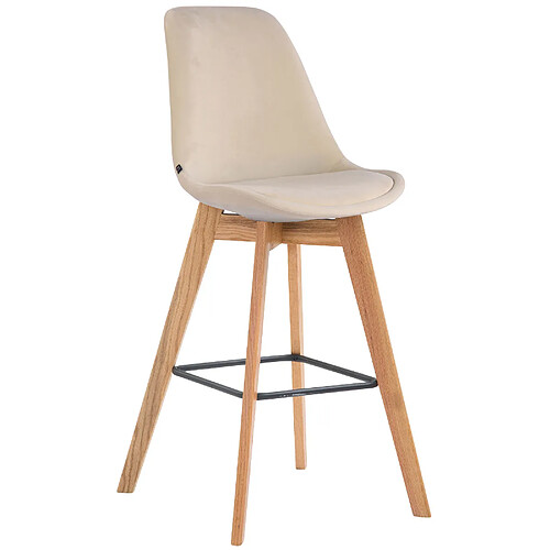 Non Tabouret de bar Metz velours naturel