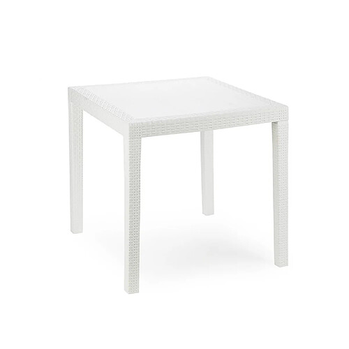 Webmarketpoint Table king rotin blanc carré 79 x 79 x 72 cm