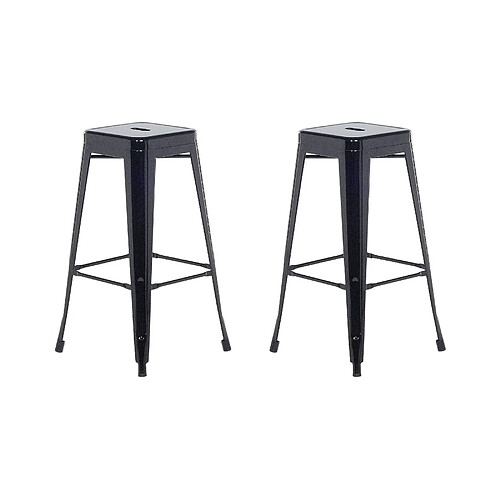 Beliani Tabouret de bar Set de 2 Noir CABRILLO