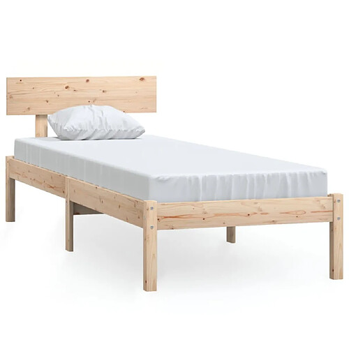 Maison Chic Lit Moderne Chambre - Cadre/structure de lit pour adulte Bois de pin massif 100x200 cm -MN46034