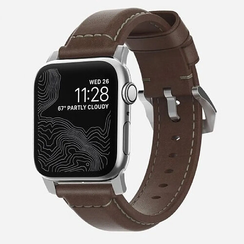 Nomad Bracelet Cuir Traditionnel pour Apple Watch 1-9/Ultra/Ultra 2/SE Marron