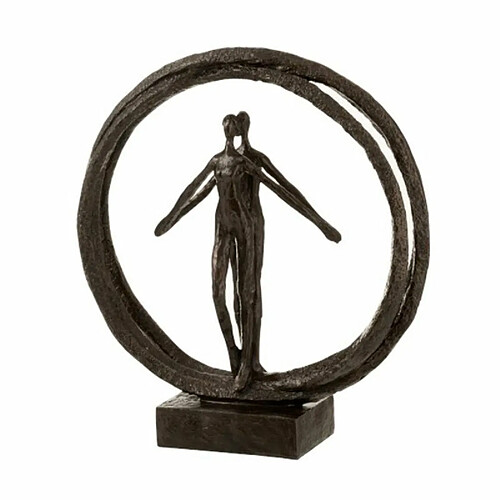 Paris Prix Statuette Déco Couple Double Cercle 30cm Marron