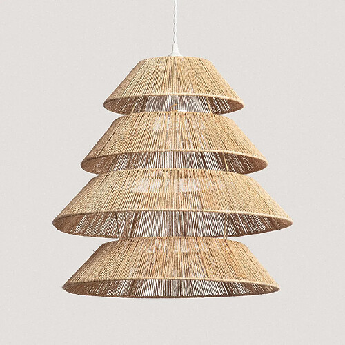 Ledkia Suspension Jute Calliope Aymara Ø520 mm ILUZZIA Tressé Blanc