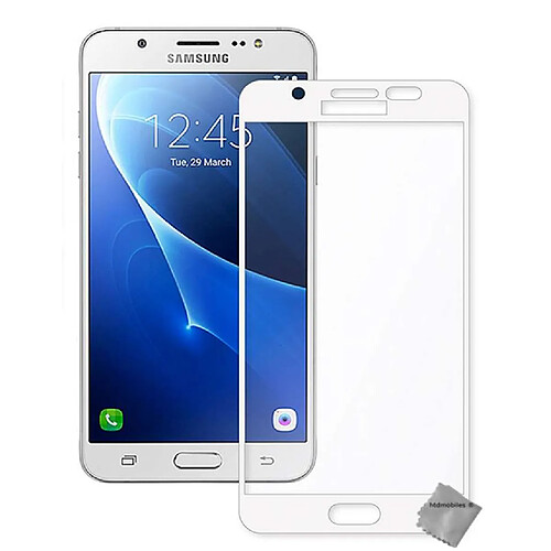 Htdmobiles Film de protection vitre verre trempe incurve integral pour Samsung Galaxy J7 (2017) - BLANC