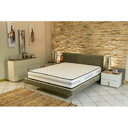 Provence Literie Lot de 2 Matelas 70x190 cm Memoire de Forme 70 kg/m3 - Hauteur 25,5 cm Ferme + 2 Oreillers Visco