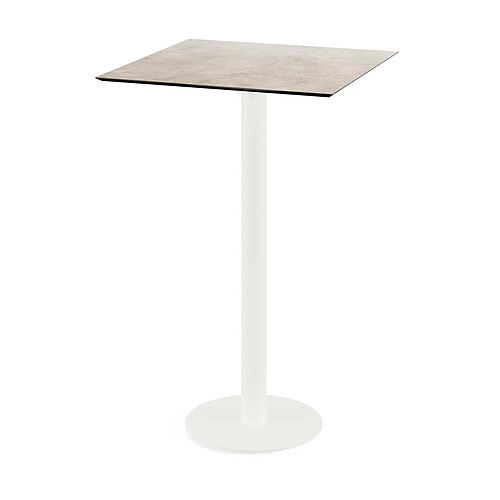 Materiel Chr Pro Urban mange-debout avec piètement blanc + plateau HPL noir 70x70 cm - Veba