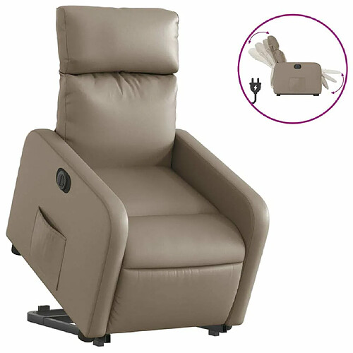 Maison Chic Fauteuil Relax pour salon, Fauteuil inclinable électrique cappuccino similicuir -GKD83528