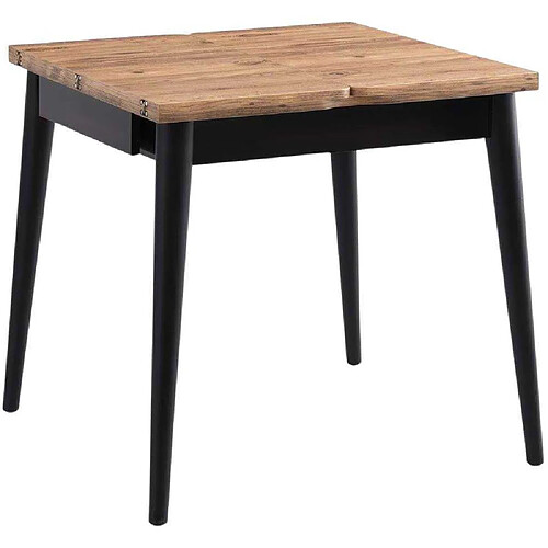 Hanah Home Table de repas extensible Totem noir, marron.