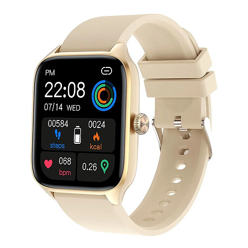 Yonis Montre Connectée IP67 Étanche Rose Bluetooth