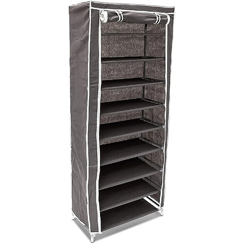 Helloshop26 Armoire étagères à chaussures en tissu pliante 36 paires de chaussures gris 13_0000255