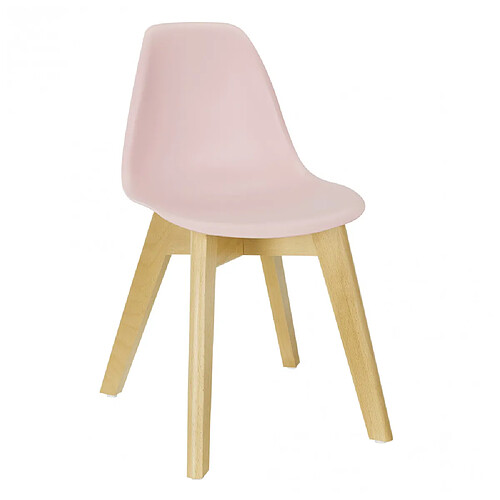 The Home Deco Kids Chaise scandinave pour enfants coque polypropylène rose.