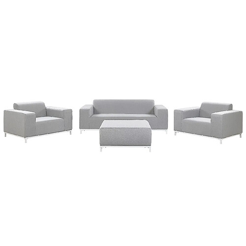 Beliani Set de salon ROVIGO Polyester Gris clair