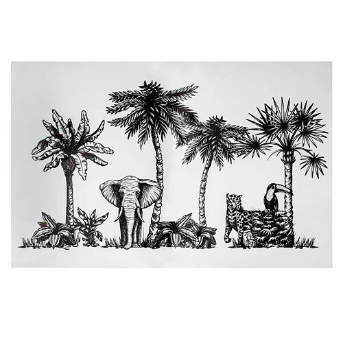 Sticker Mural Déco Safari 32x50cm Noir