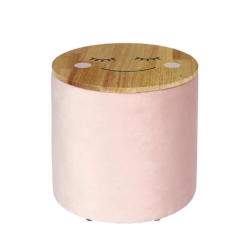 The Home Deco Kids Pouf enfant en bois et velours Moon.