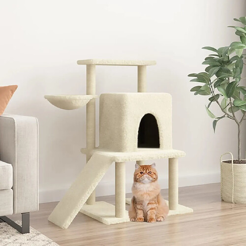 Arbre à chat avec griffoirs,niche pour chat en sisal Crème 96,5 cm -MN22701