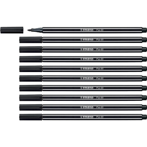 STABILO Stylo feutre Pen 68, largeur de tracé: 1,0 mm, noir ()