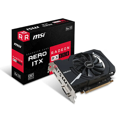 Maxsimafoto Radeon RX 550 Carte Graphique 4Go GDDR5 6000MHz PCI Express x16 HDMI DVI Noir