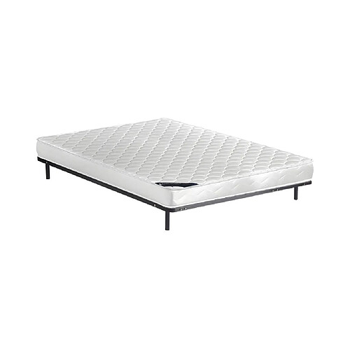 Vente-Unique Ensemble 140 x 190 cm cadre à lattes + matelas mousse ép.15cm - DANAE de DREAMEA