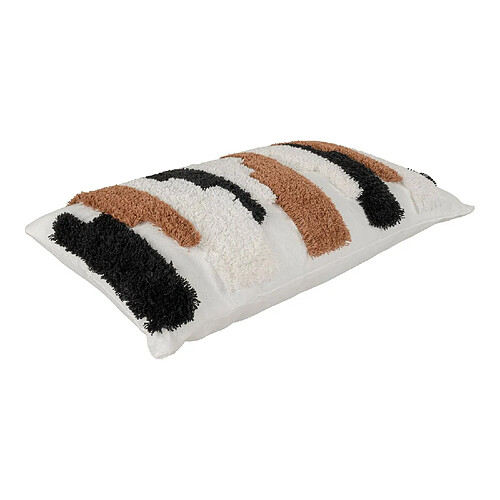 House Nordic Coussin rectangulaire marron, noir et blanc 30 x 50 cm