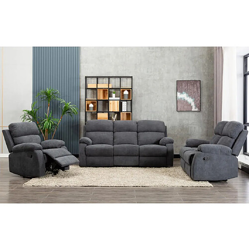 Vente-Unique Fauteuil relax en tissu TOLZANO - Anthracite