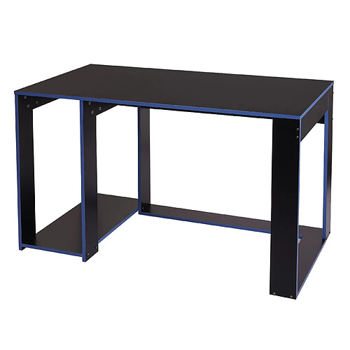 Decoshop26 Bureau table de bureau pour ordinateur 120x60x76cm en MDF noir et bleu 04_0001451