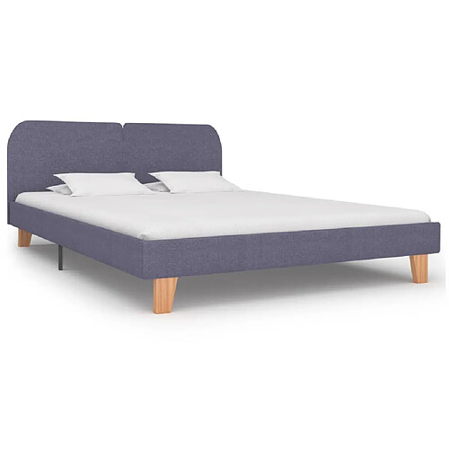 vidaXL Cadre de lit sans matelas gris clair tissu 160x200 cm