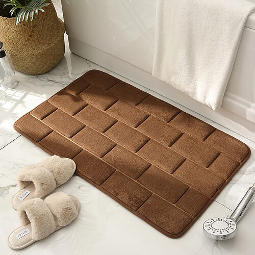 LUUCOZK Tapis de bain antidérapants absorbants à séchage rapide pour salle de bainTapis-café-50 x80CM