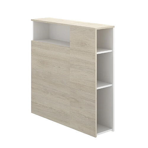 Pegane Tête de lit en bois coloris blanc, chêne naturel - Longueur 97 x Profondeur 23,5 x Hauteur 95 cm