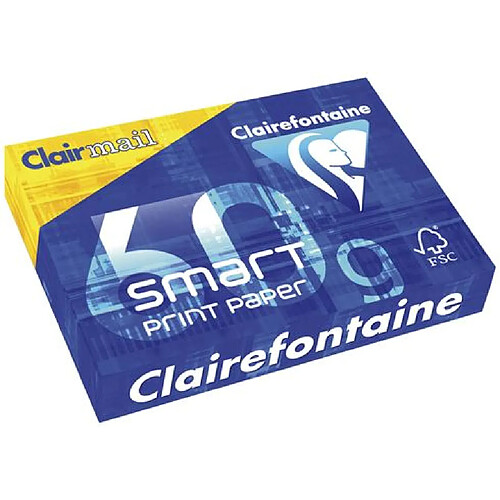 Ramette papier faible grammage Clairefontaine Smart Print A4 60 gr - 500 feuilles - blanc