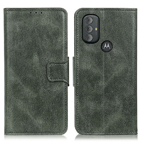 Etui en PU texture cheval fou, fermoir magnétique vert noirâtre pour votre Motorola Moto G Power (2022)