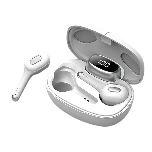 Justgreenbox Écouteurs sans fil BT5.0 Mini casque stéréo intra-auriculaire, Blanc