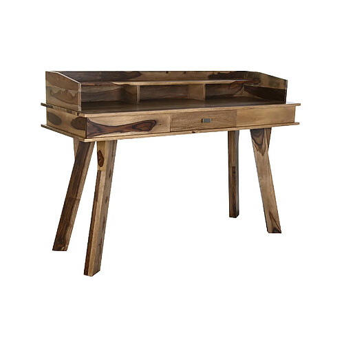 Pegane Bureau en bois de sheesham coloris naturel - Longueur 140 x Profondeur 50 x Hauteur 96 cm