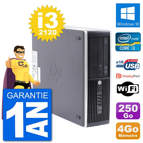 PC HP Compaq Pro 6300 SFF Intel i3-2120 RAM 4Go Disque Dur 250Go Windows 10 Wifi · Occasion