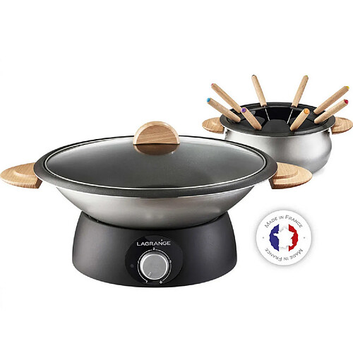 Set wok et fondue électrique 900w 8 fourchettes - 349019 - LAGRANGE