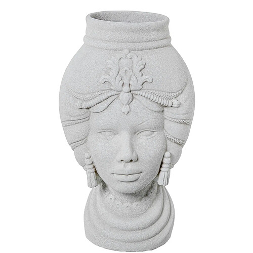 Vase Alexandra House Living Blanc Céramique Africaine 21 x 21 x 39 cm