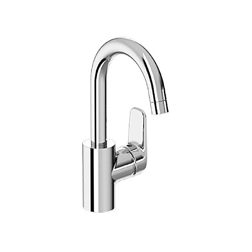 Ideal Standard Robinet/Mitigeur de lavabo ceraflex avec bec haut - + Métal train Bouton de vidange G1 ¼, fixation par le dessous, bec tube orientable avec mousseur - saillie 146 mm, hauteur 191 mm Chromé